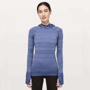 Lululemon Rest Less Hoodie Gatsby Blue / White Size 4